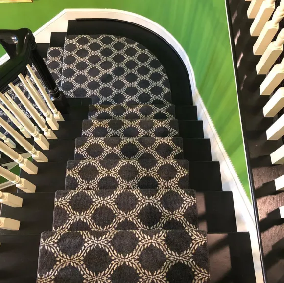 stair runner in dark pattern